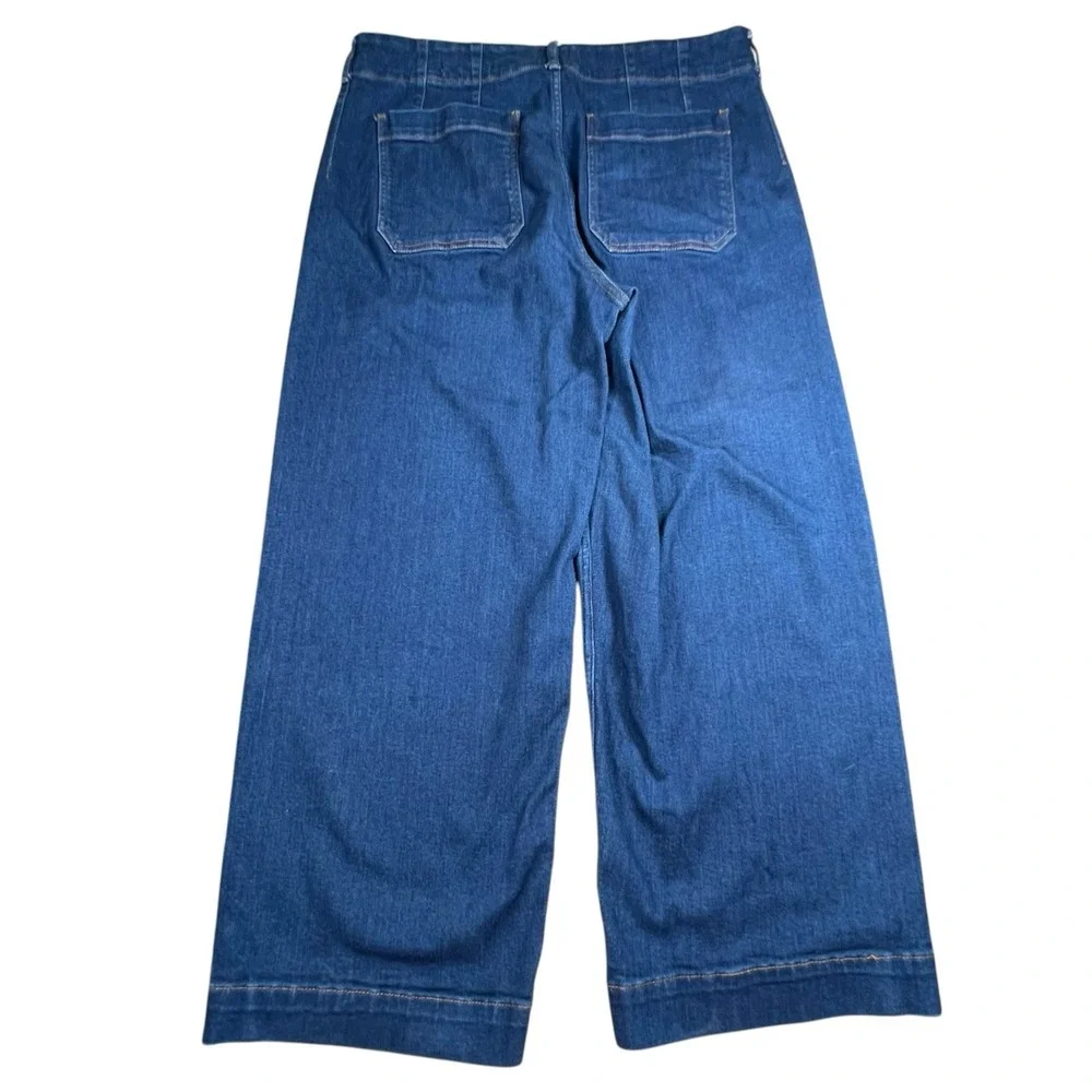Maeve By Anthropologie Womens 20W Colette Wide Leg High Rise Denim Jeans Boho - Picture 3 of 10